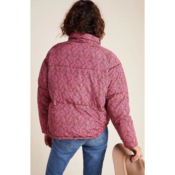 Anthropologie Numph Lillie Floral Full Zip Puffer Jacket Medium - Picture 3 of 12